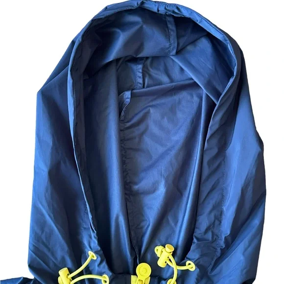 Hunter Brand Full Zip Large Hooded Navy Windbreaker Vest Jacket - Picture 7 of 16